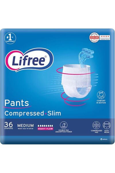 Lifree حفاضات سليم كولوت للكبار، حجم متوسط، عبوة ميجا، 36 قطعة - عبوة واحدة