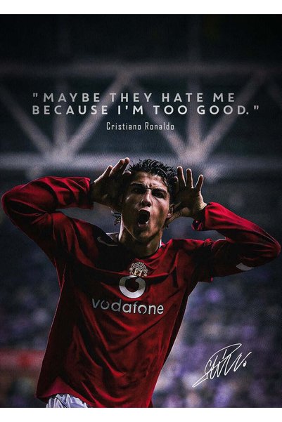 BLANKD Cristiano Ronaldo Quote Portrait Metal Poster - Wall Art Print, Magnet...