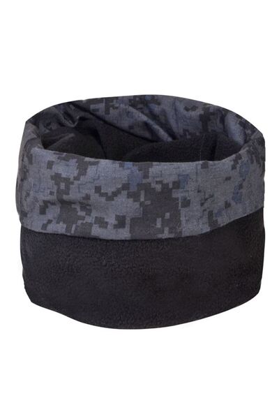 SHOPIENS Fular circular sport din fleece pentru activitati de iarna negru gri...
