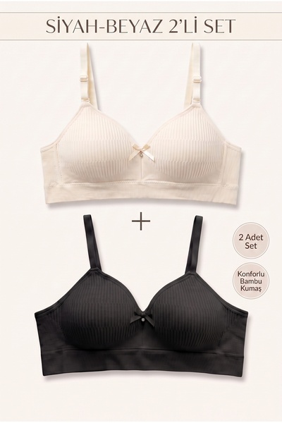 NurPeri İç Giyim Women's Bamboo Fabric Comfortable and Breathable Bra Without...