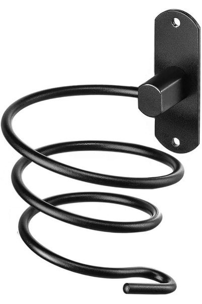 Generic Bathroom Hair Dryer Holder Hair Care Tools Holder Wall Mount,Black