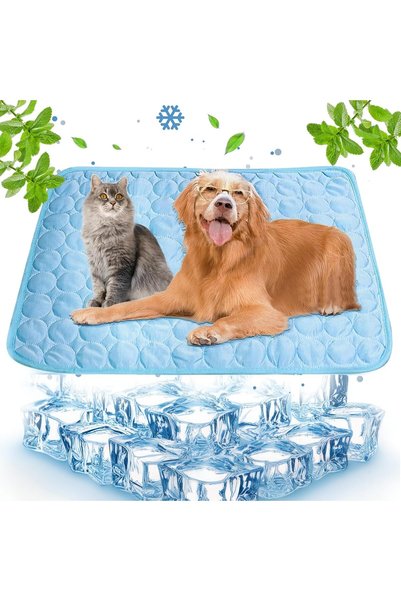 Generic Self-Cooling Dog Mat, Portable Washable Ice Silk Cooling Pad for Pets...