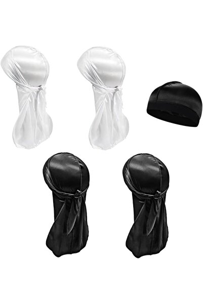 Generic 4Pcs Silky Durags Set with 1 Wave Cap, Silk Durag for Men Women, Dura...