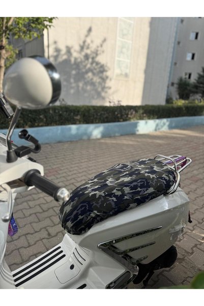 CEBECİOTO Camouflage Model4 Patterned Combed Cotton Motorcycle Cover - Compatible with 50Cc and 125Cc Engines