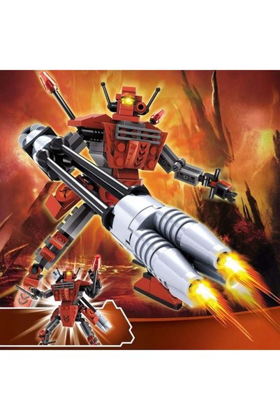SHOPIENS Caramizi de constructie robot warrior rosu (165 piese) din plastic S...