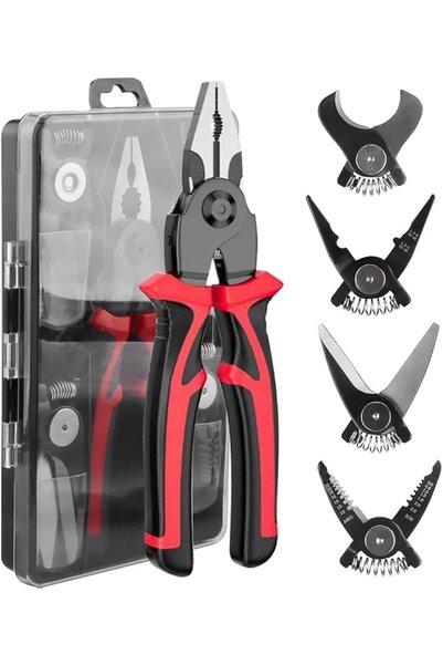 GENERAL Tazweeq 5 in 1 Wire Stripper Pliers Tools Set Interchangeable Cable C...