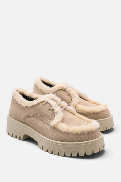 Liza Shoes LUANO Mocasini de pluș cu șireturi pentru femei A037-K1461