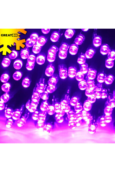 OEM GREATON Ghirlandă luminoasă liniară de Crăciun, Ghirlandă luminoasă violetă, Pentru interior/exterior, 8 moduri de iluminare, 100 LED-uri, Lungime 8 M