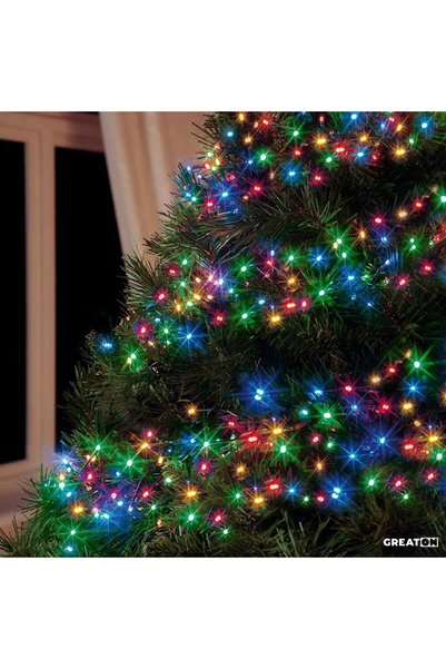 GREATON Lumini de Crăciun tip rolă, liniare, 8 moduri de iluminare, LED multicolor, lungime 100m