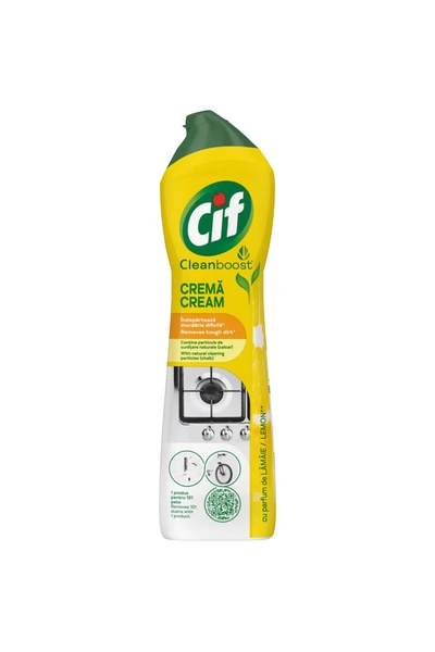 Cif CleanBoost Lemon Cream Cleaner, 500 ml