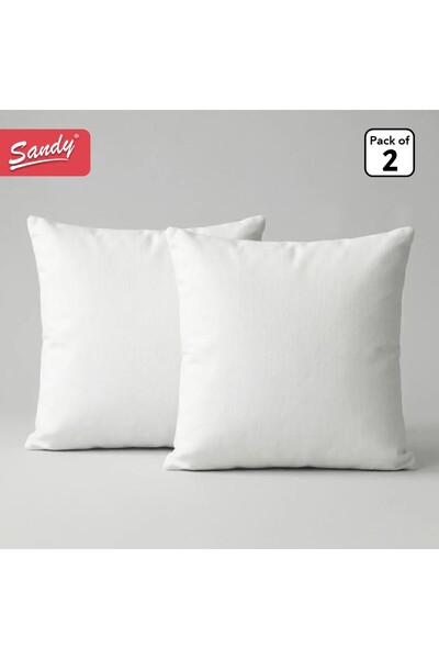 Sandy وسادة مربعة، حشوة من الألياف المجوفة الناعمة، مقاس 45×45 سم، غطاء من الألياف الدقيقة الناعمة المصقولة، أبيض ناصع (عبوة من قطعتين)