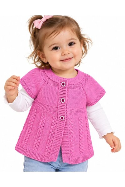 MASHASHOP Vestă tricotată pentru fete, MASHASHOP, roz, 3 ani, design elegant ...