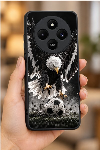 BGAKSESUAR Redmi 14C Uyumlu İnen Kartal Desenli Kamera Korumalı Darbelere Day...