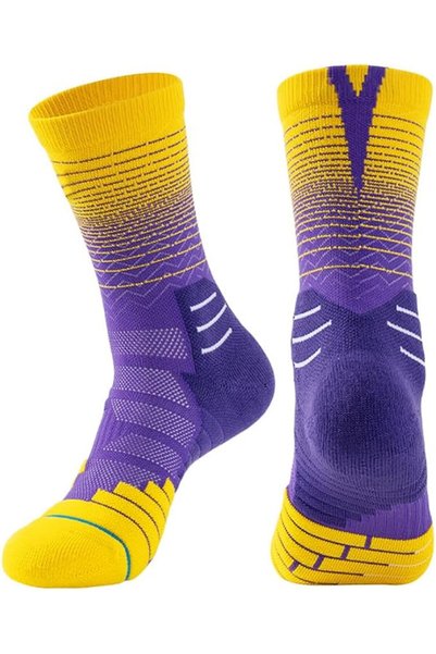 HASTHIP Socks For Men, Men's Basketball Socks, Cotton Crew Sports Socks with ...