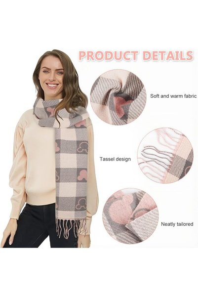 GENERAL Hanya 176X32Cm Plaid Pattern Cashmere Feel Soft Touch Winter Scarf for Women