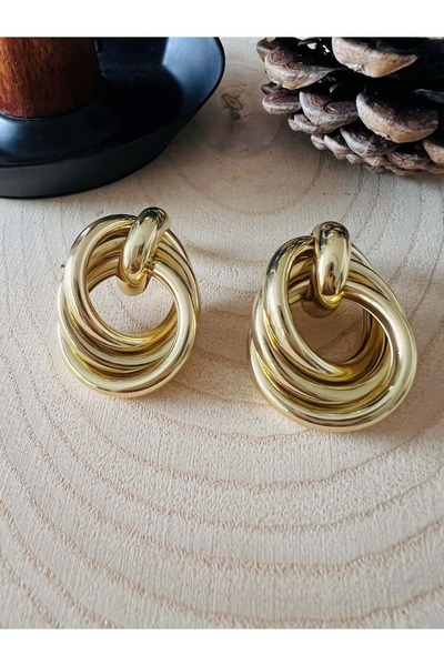 ACAR TAKI Gold Color Spiral Hoop Earrings Acr9695
