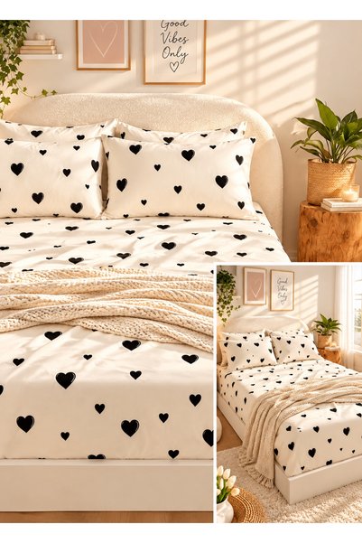 Sheri Home Lastikli Çarşaf Seti– Kaymaz Tam Geçmeli Fitted Sheet –Premium Pam...