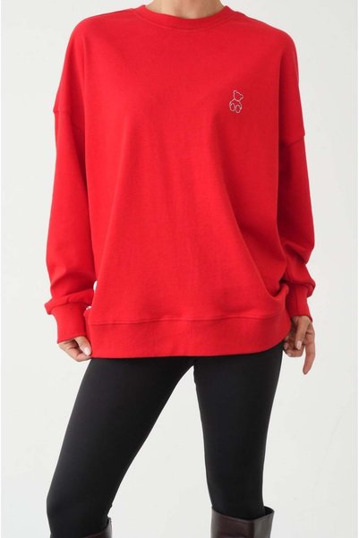 Havoş Red Chest Mini Stone Sweatshirt