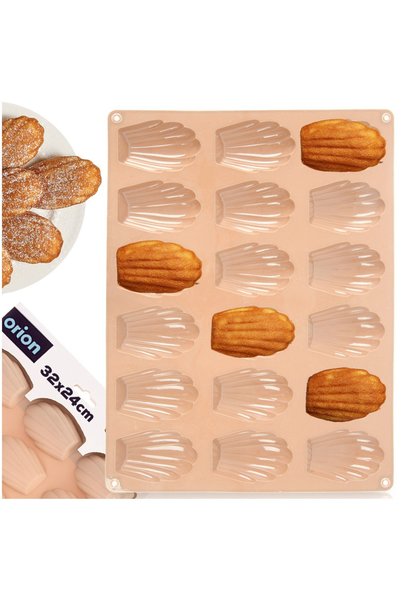 Orion Forma Silicon 18 Cavitati Scoici pentru Madeleine si Praline, 32x24.5x2...