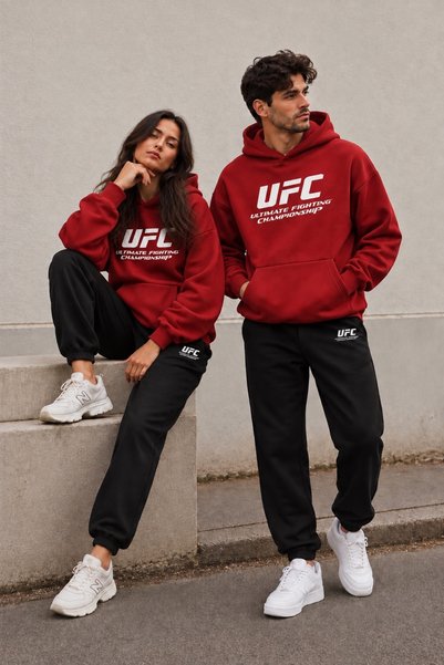 NewCabin New Season 3 Threaded Compact Combed Cotton Fabric Kangaroo Pocket Sweatpants - 2-Piece Top and Bottom Set