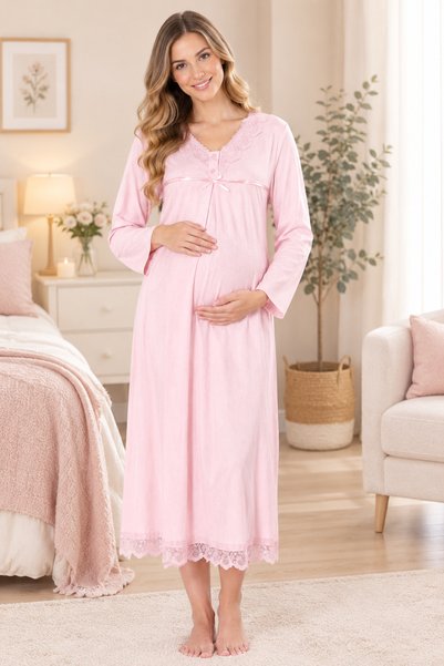 by İGP Cotton Maternity Nightgown with Breastfeeding Feature Effortt