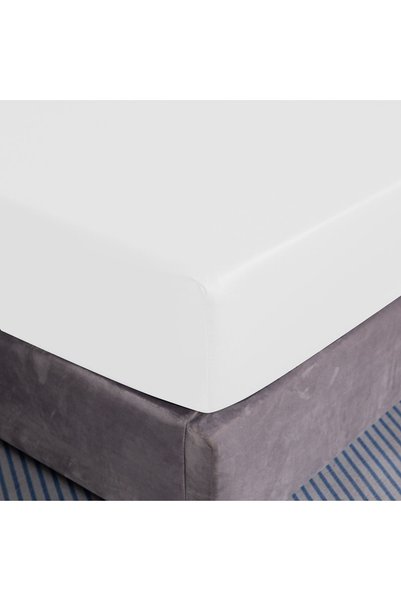 Cotton Market Cearșaf de pat din bumbac cu elastic 160x200+25 Ecru
