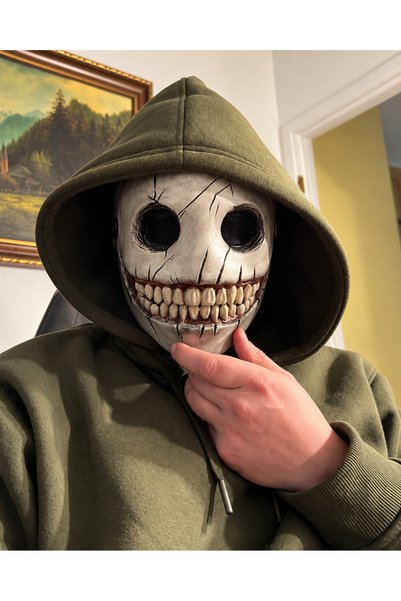 FEEL Korkunç Kafatası Maske Kapüşonlu Cosplay Korku Maskesi Halloween Cadılar...