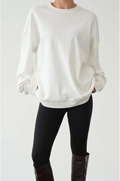 Havoş Ecru Chest Mini Stone Sweatshirt