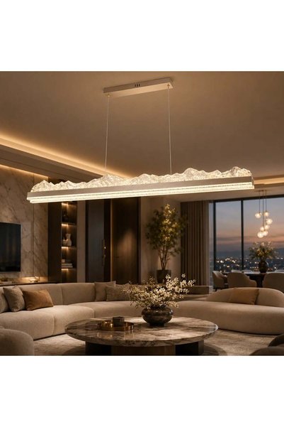 LedCorp Lustră suspendată LED Maro 192W cu telecomandă, înălțime reglabilă, r...