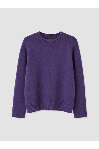 LC Waikiki Mor Bisiklet Yaka Oversize Kadın Triko Kazak