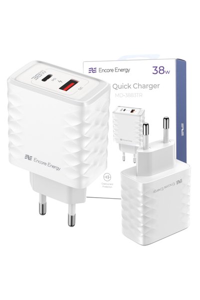 Encore Energy Nou încărcător de perete USB-A USB-C QC PD MD-3883TR