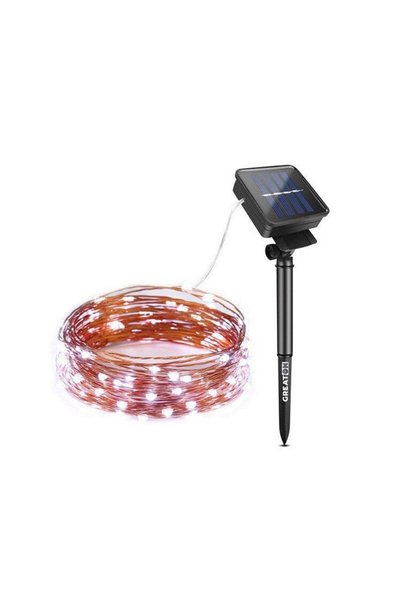 OEM GREATON Ηλιακό Φωτιστικό LED, 100 Ψυχρά Λευκά LED, 10 μ., Χριστουγεννιάτι...