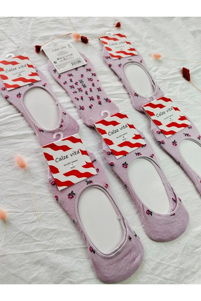 Generic Brand Women's 6-Pack Floral Patterned Cotton Ballerina Socks Set