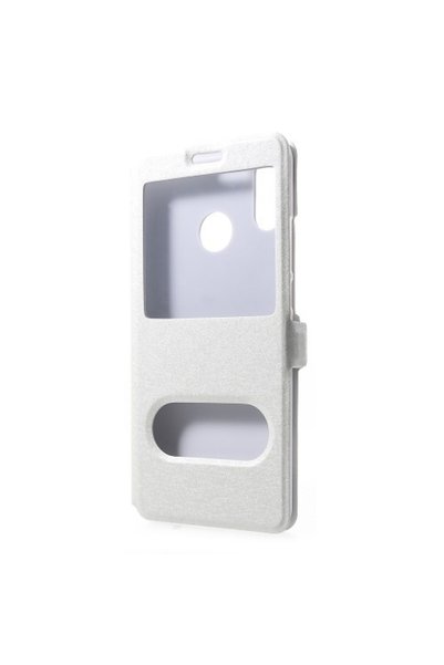 OEM Δερμάτινη Θήκη Βιβλίου Smart Cover με Όψη Μεταξιού για Huawei nova 3 - Λευκή