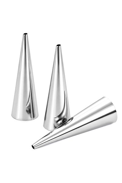 Orion Set 3 forme conice pentru copt, 8.5x2.5 cm, Otel Inox, Argintiu