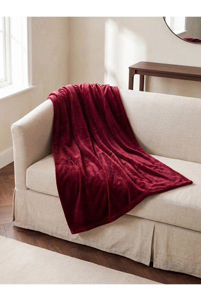 LC Waikiki Bordo Tek Kişilik Tv Battaniyesi 100x150 Cm