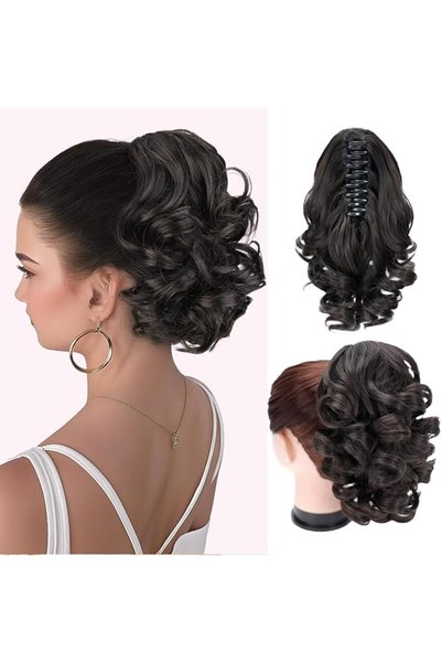 TERRIFI Short Ponytail Extension Claw Clip in Hair Extensions for Women 10 In...