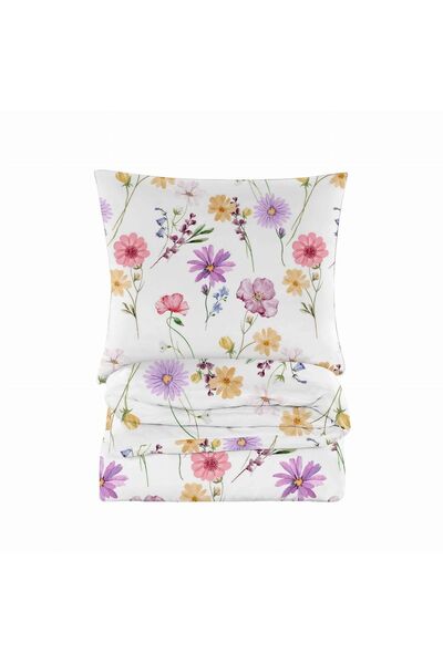 Cotton Market Lenjerie de pat din bumbac 140x200 cu flori pictate