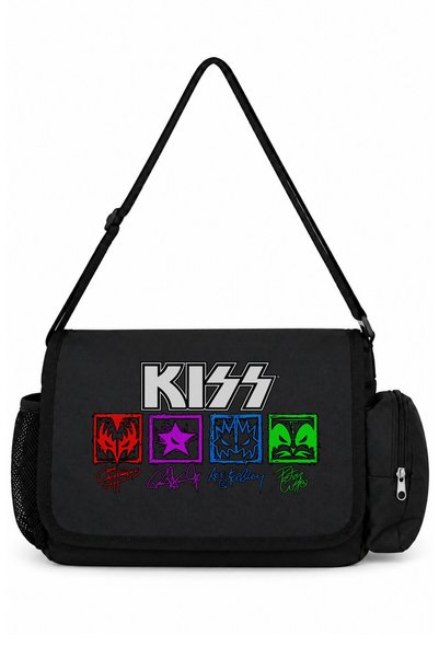 SEVBANO Многофункционална чанта през рамо с щампа на рок метъл група Kiss, за...