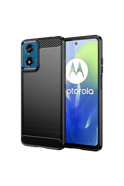 OEM Θήκη TPU Carbon Fiber Μαύρη για Motorola Moto E14/G04/G04s/G24/G24 Power 4G