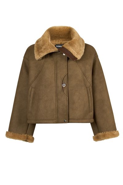 Derimod St Anton Kadın Taba Oversize Teddy Mont 26WGP5647FF