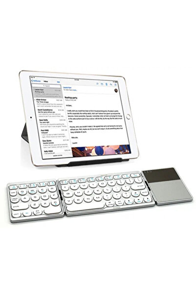 HDWR Tastatură wireless pentru tabletă cu touchpad, pliabilă, Bluetooth Typer...