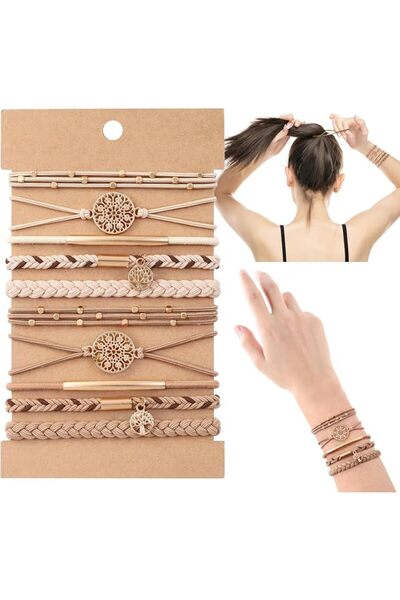 SWIUKPHE ربطات شعر مضفرة للنساء، 10 قطع، أربطة مرنة مضفرة على الطراز البوهيمي...