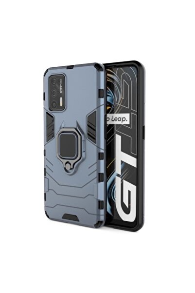OEM Υβριδική Θήκη Realme GT 5G με Μεταλλικό Δαχτυλίδι Κρατήματος, Σκούρο Μπλε