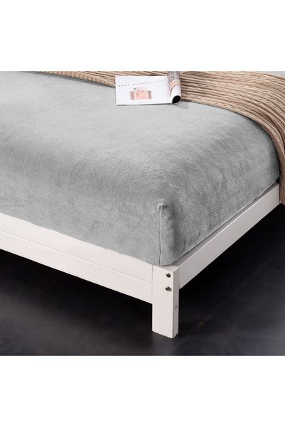 Cotton Market Cearșaf de pat  "BEAR " cu elastic 220x200+28 gri