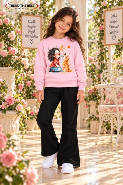 TREND THE BEST Trendin En İyisi Winter, Spring, and Autumn Girls' Black Spani...