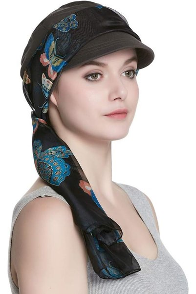 Alnorm Breathable Bamboo Fiber Lined Newsboy Hat and Scarf Set for Women
