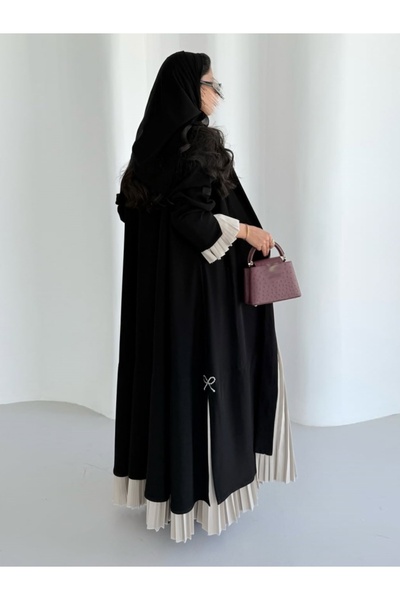 Noon Noora Pleated Stitching Fashion Muslim Abaya Robe (Headscarves not included)