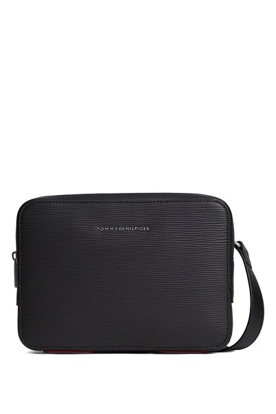 Tommy Hilfiger Siyah Erkek Postacı Çantası TH BUSINESS SAFFIANO CAMERA BAG