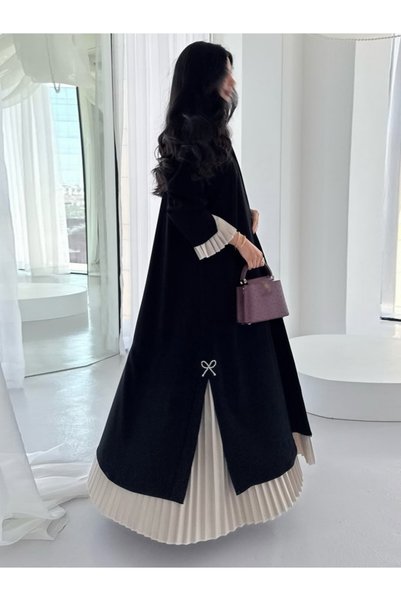 Noon Noora Pleated Stitching Fashion Muslim Abaya Robe (Headscarves not included)